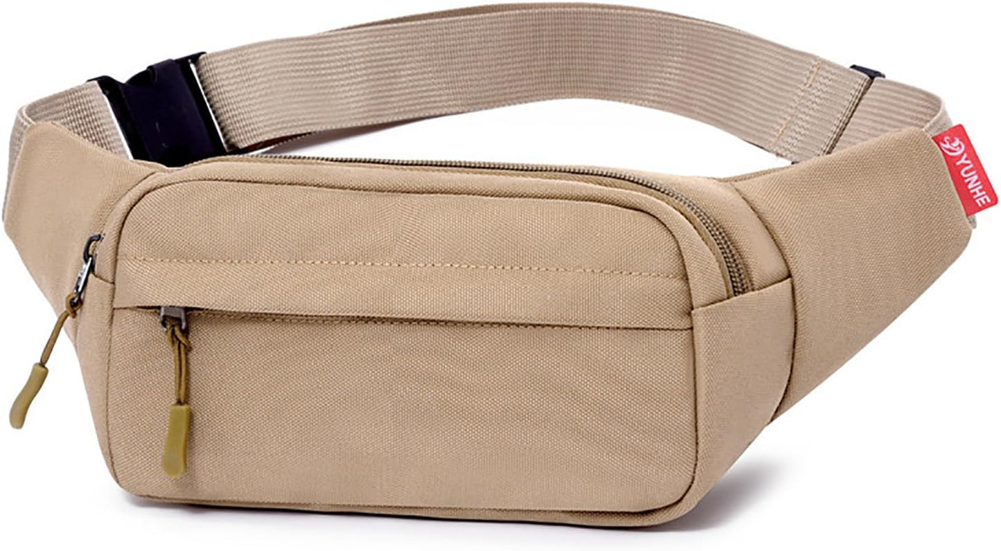 ZMD Small Hip Pack for Men & Women, Crossbody Belt Fanny Pack Sports Hiking Waist Bag Fits All Phones with 3-Zipper Pockets, Hip Bum Bag for Casual Workout Outdoors Running Walking Traveling, Black