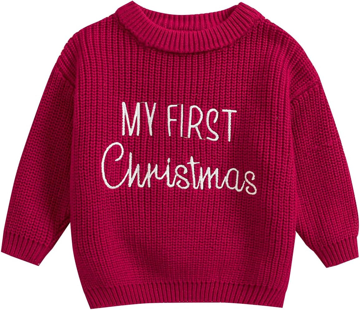 Baby Halloween Sweater Pumpkin Print Long Sleeve Crewneck Embroidery Knit Sweatshirt Toddler Fall Winter Pullover