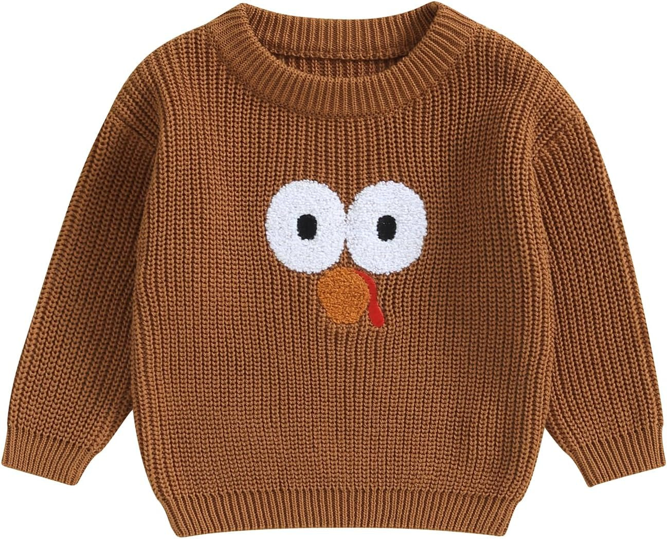 Baby Halloween Sweater Pumpkin Print Long Sleeve Crewneck Embroidery Knit Sweatshirt Toddler Fall Winter Pullover