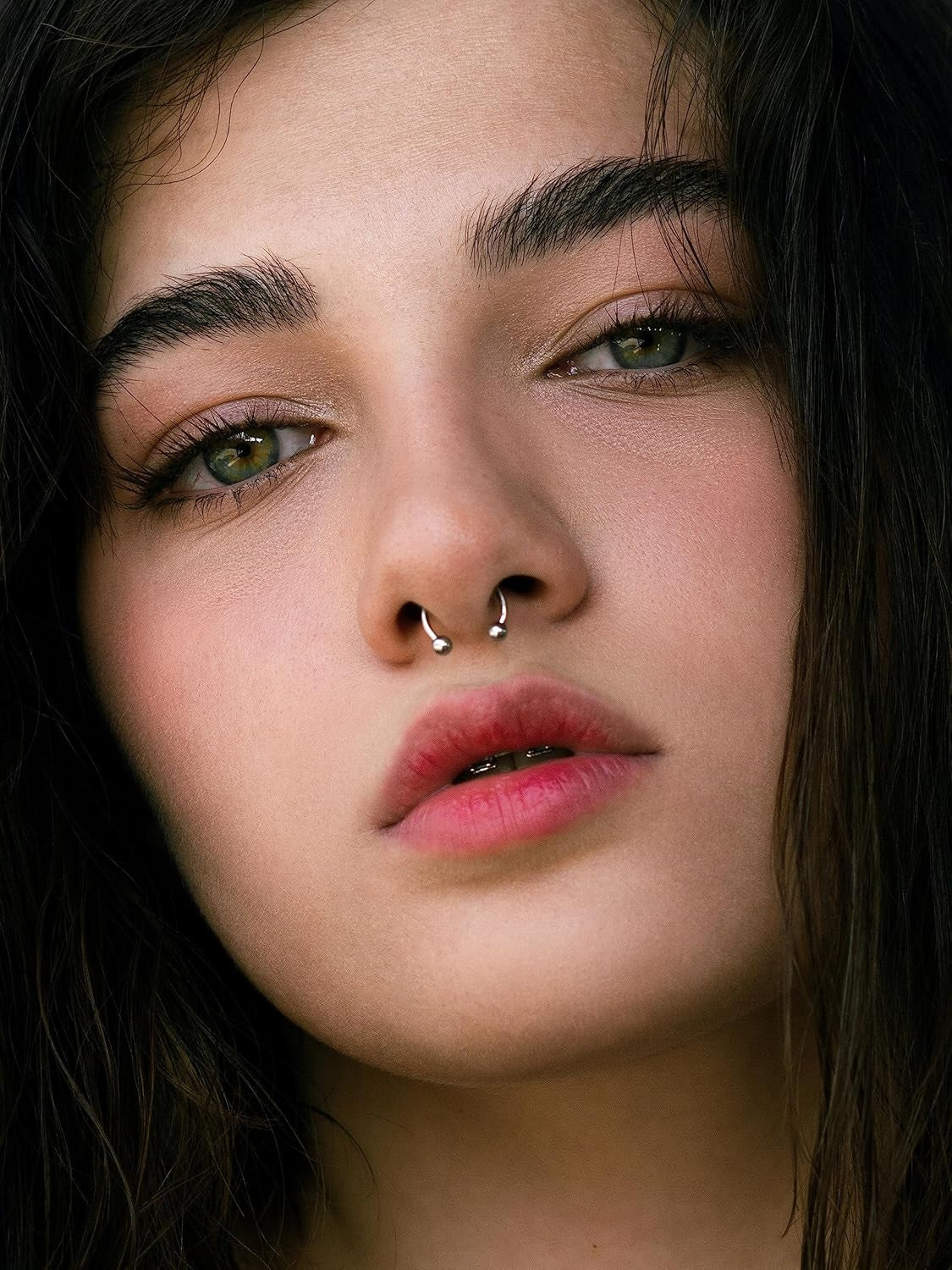 4-6PCS Fake Nose Ring Fake Septum Ring Magnetic Nose Ring Magnetic Septum Nose Ring Magnet Septum Piercing Fake Piercings Faux Nose Rings for Women Men Clip on Nose Ring Non Piercing