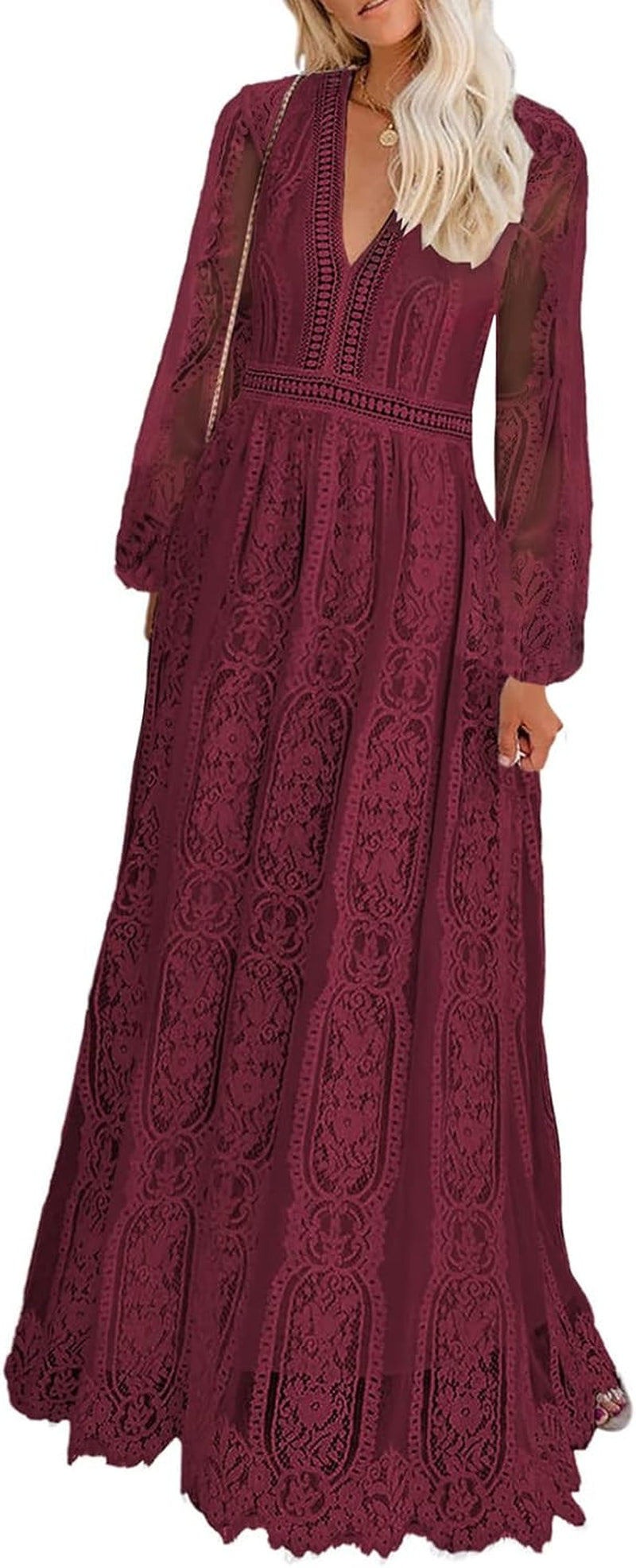 HOYISHION Women'S off the Shoulder Floral Lace Maxi Dress White Bridesmaid Wedding Party Maternity Photoshoot Long Dresses