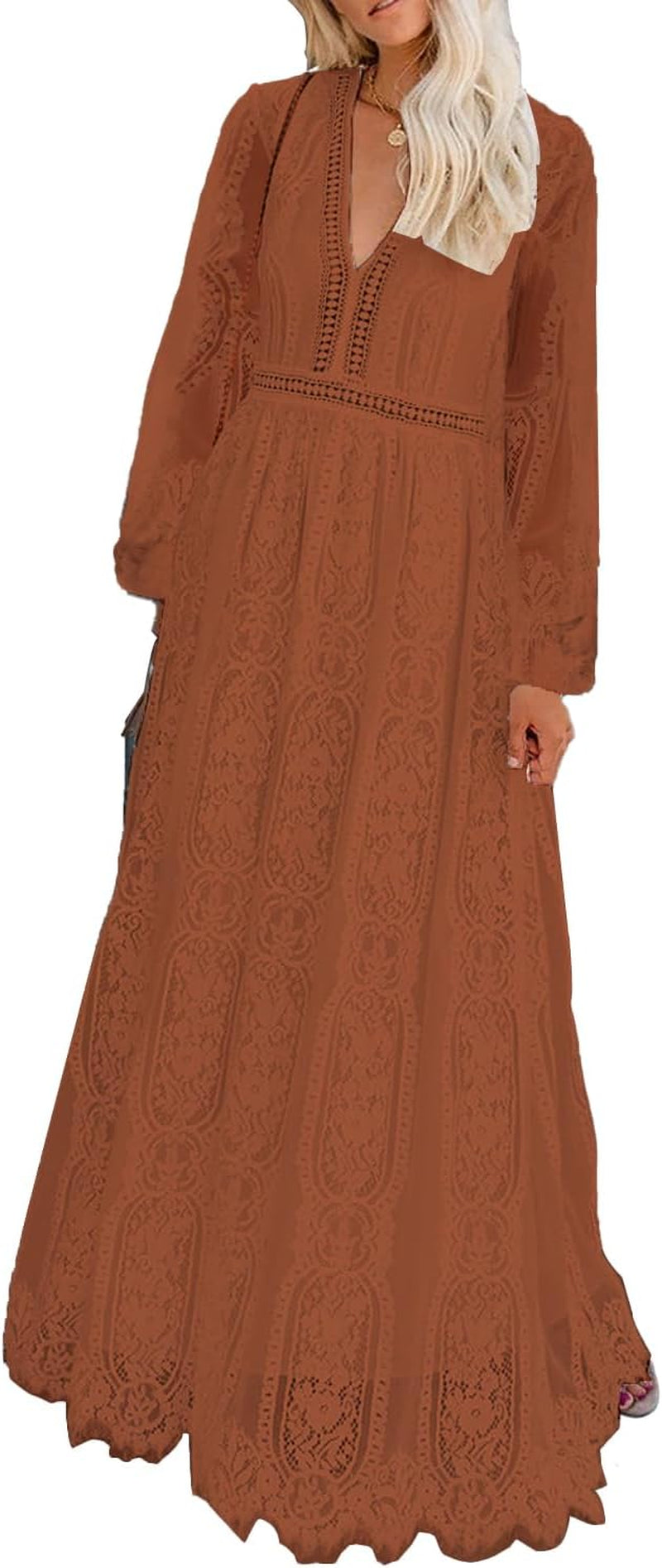 HOYISHION Women'S off the Shoulder Floral Lace Maxi Dress White Bridesmaid Wedding Party Maternity Photoshoot Long Dresses