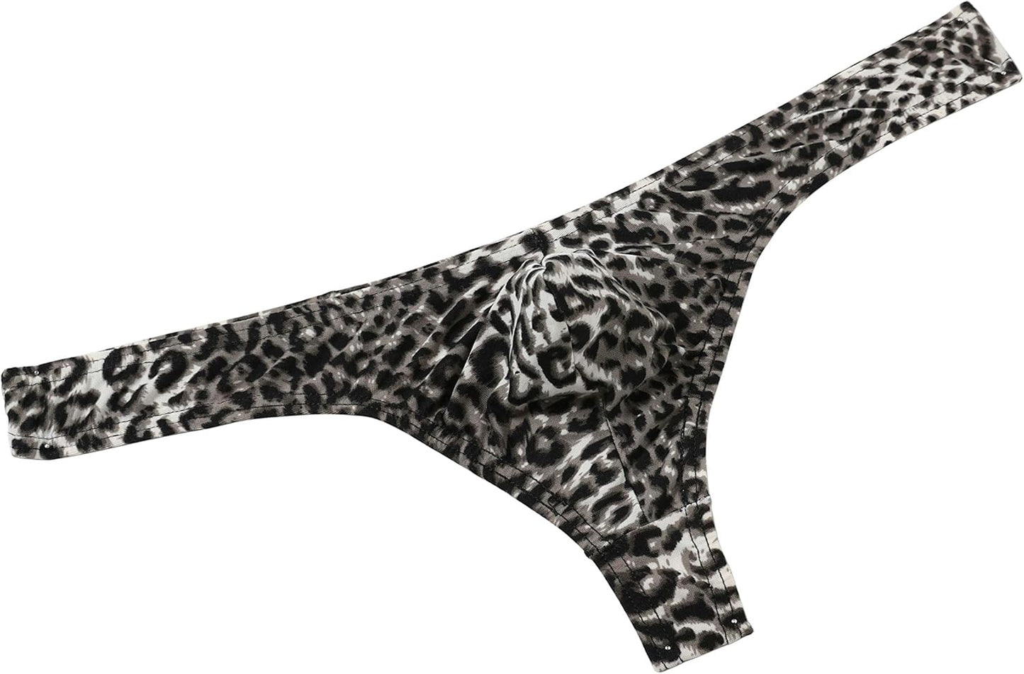 Leopard print thong G-string back profile men's wear