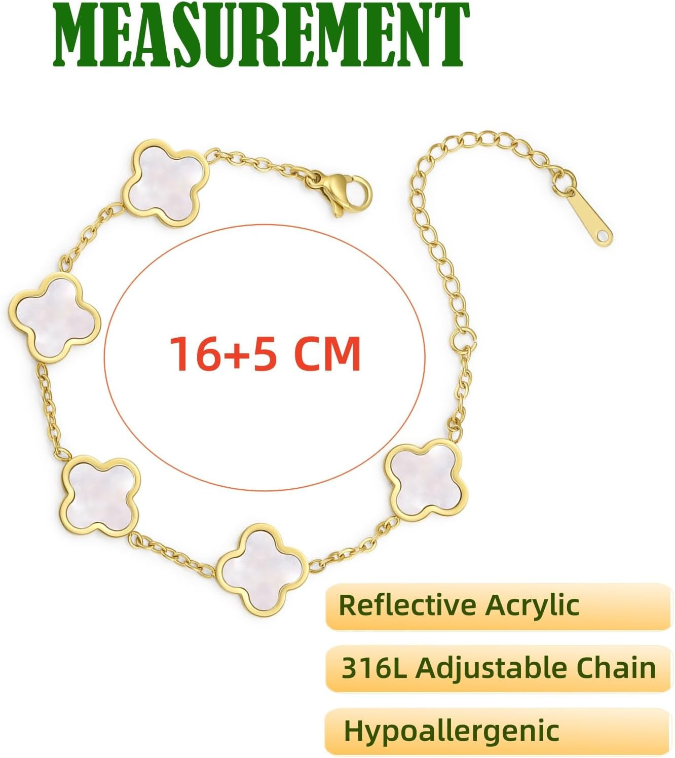 3Pcs 18K Gold Plated Love Bangle Clover Lucky Tennis Bracelets Set Non Tarnish Trendy Bracelet Jewelry Gifts for Women