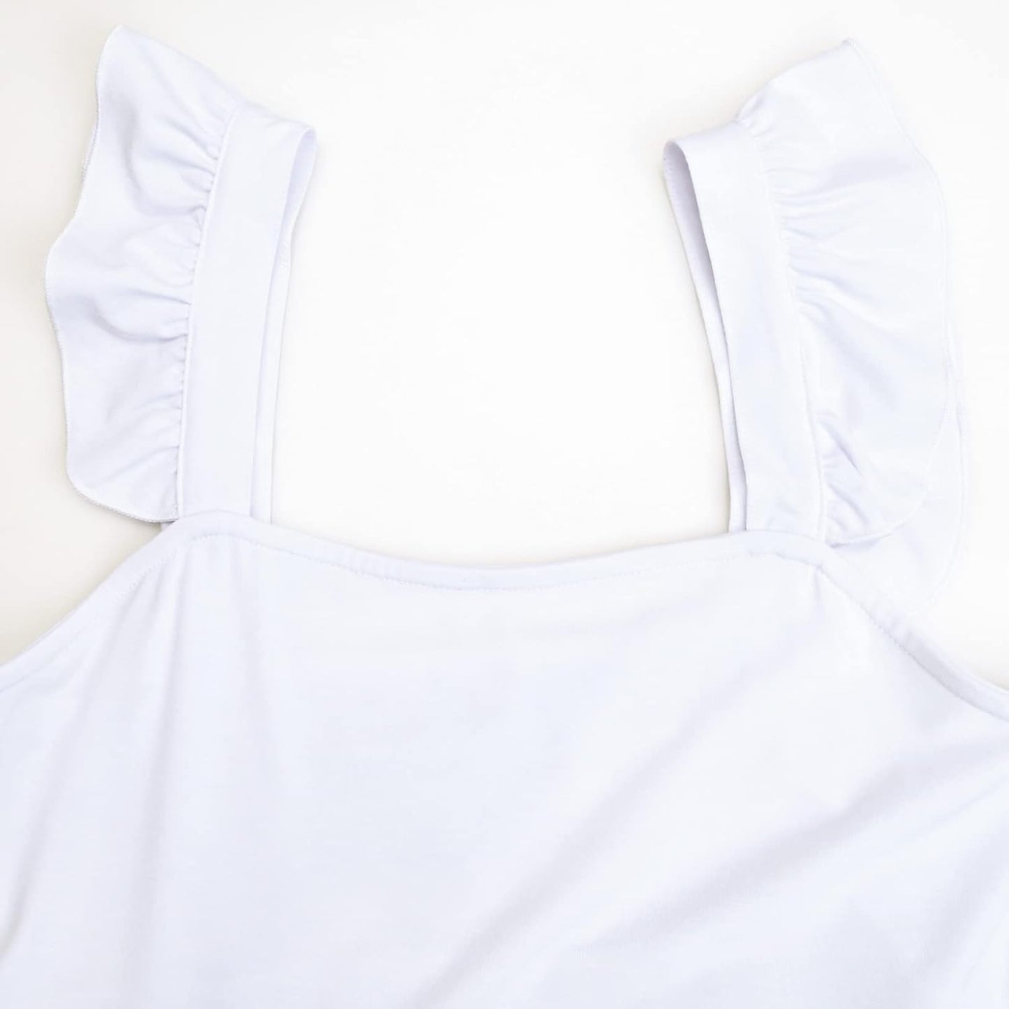 DEBELLY Women'S Maternity Peplum Tops Square Neck Ruffle Strap Sleeveless Pregnancy Tank Top Mama Cute Babydoll Blouse Summer