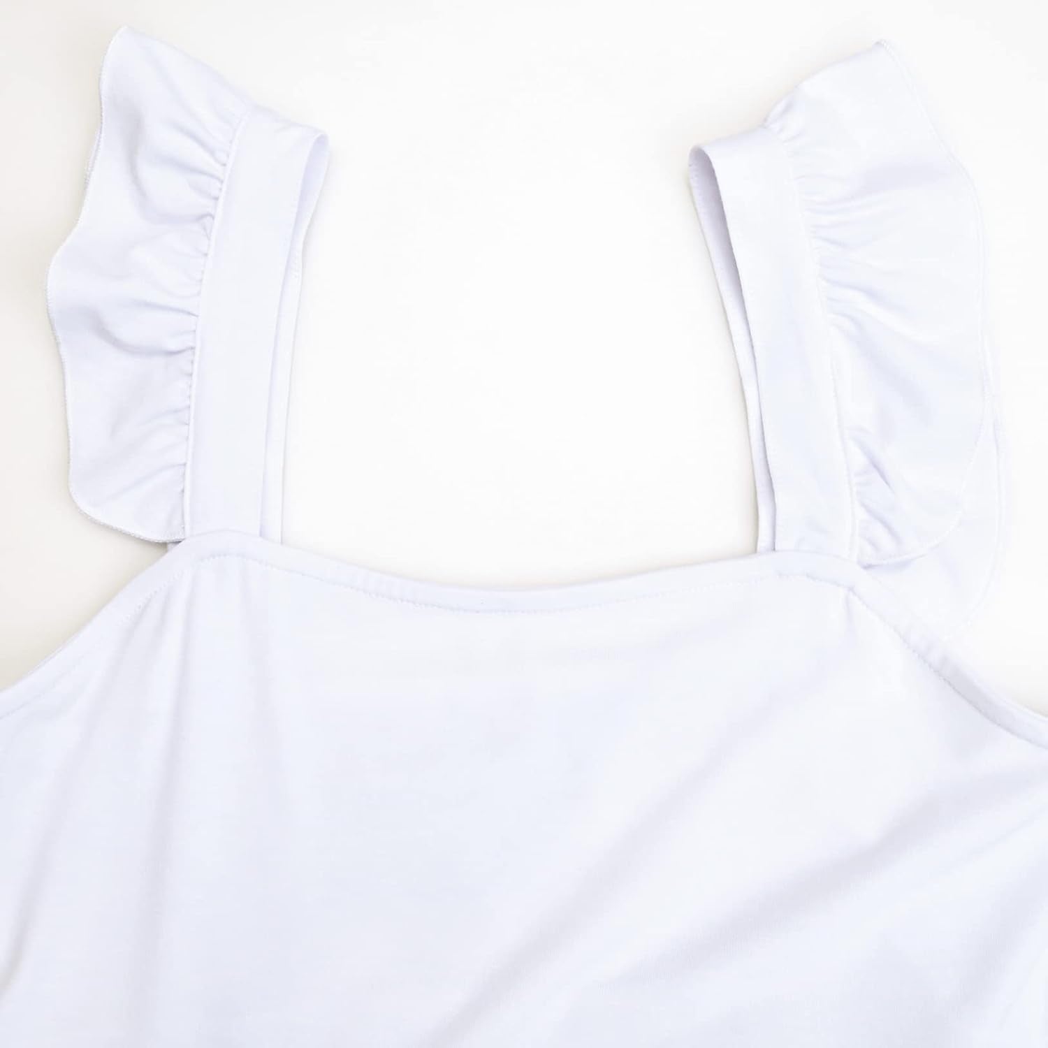 DEBELLY Women'S Maternity Peplum Tops Square Neck Ruffle Strap Sleeveless Pregnancy Tank Top Mama Cute Babydoll Blouse Summer