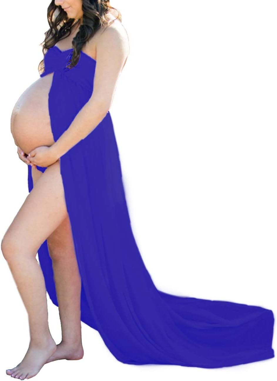 Mommy Jennie Maternity Dress for Photoshoot Sleeveless Open Front Photography Gown