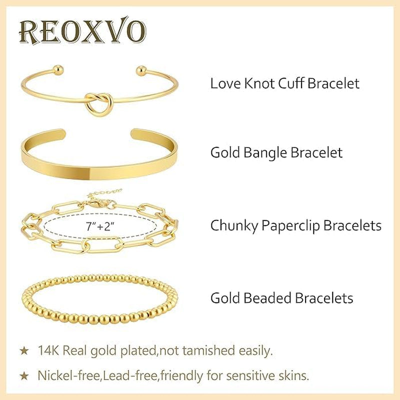 Premium 14K gold plated bangle cuff bracelets collection detail