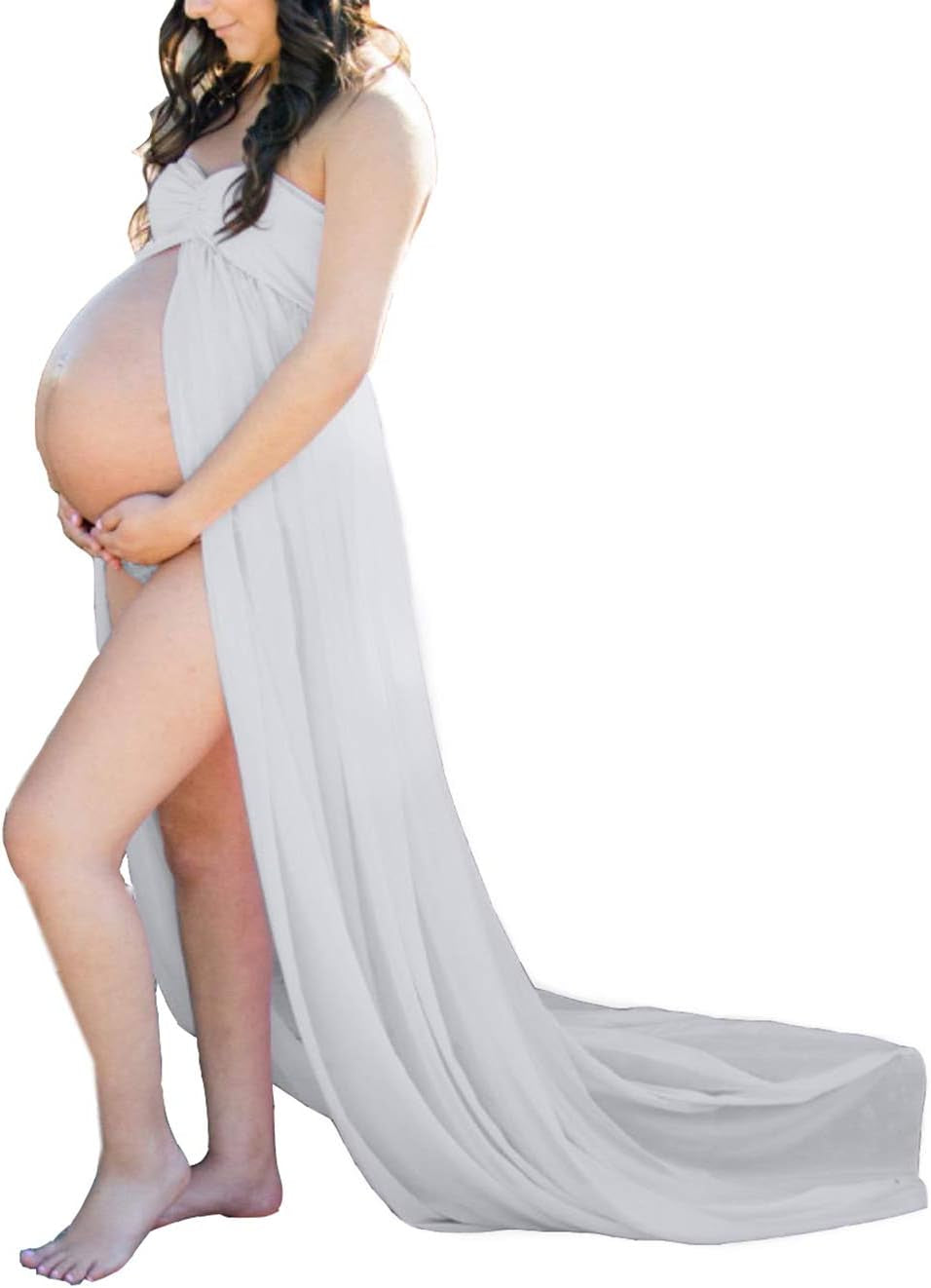 Mommy Jennie Maternity Dress for Photoshoot Sleeveless Open Front Photography Gown
