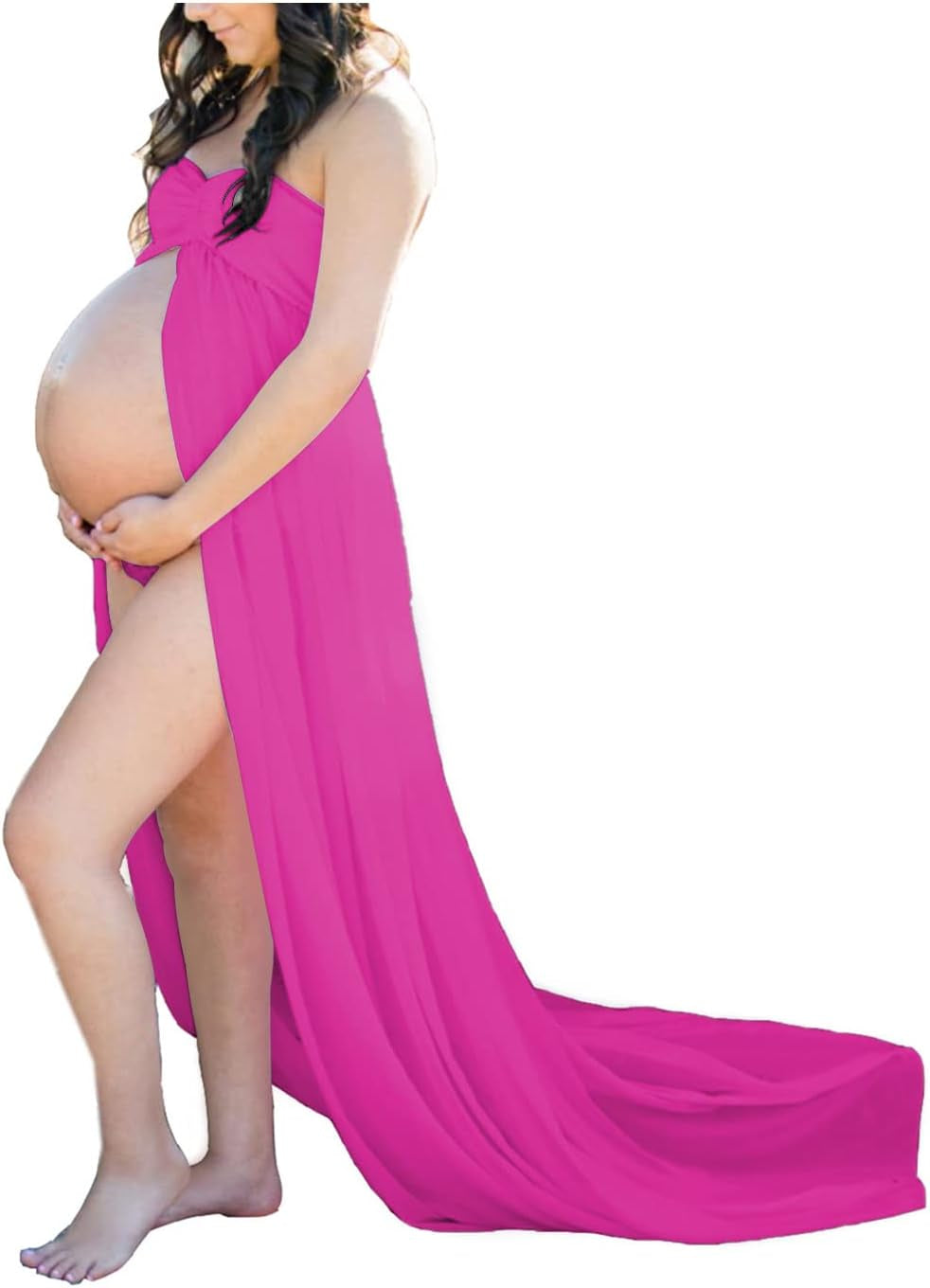 Mommy Jennie Maternity Dress for Photoshoot Sleeveless Open Front Photography Gown