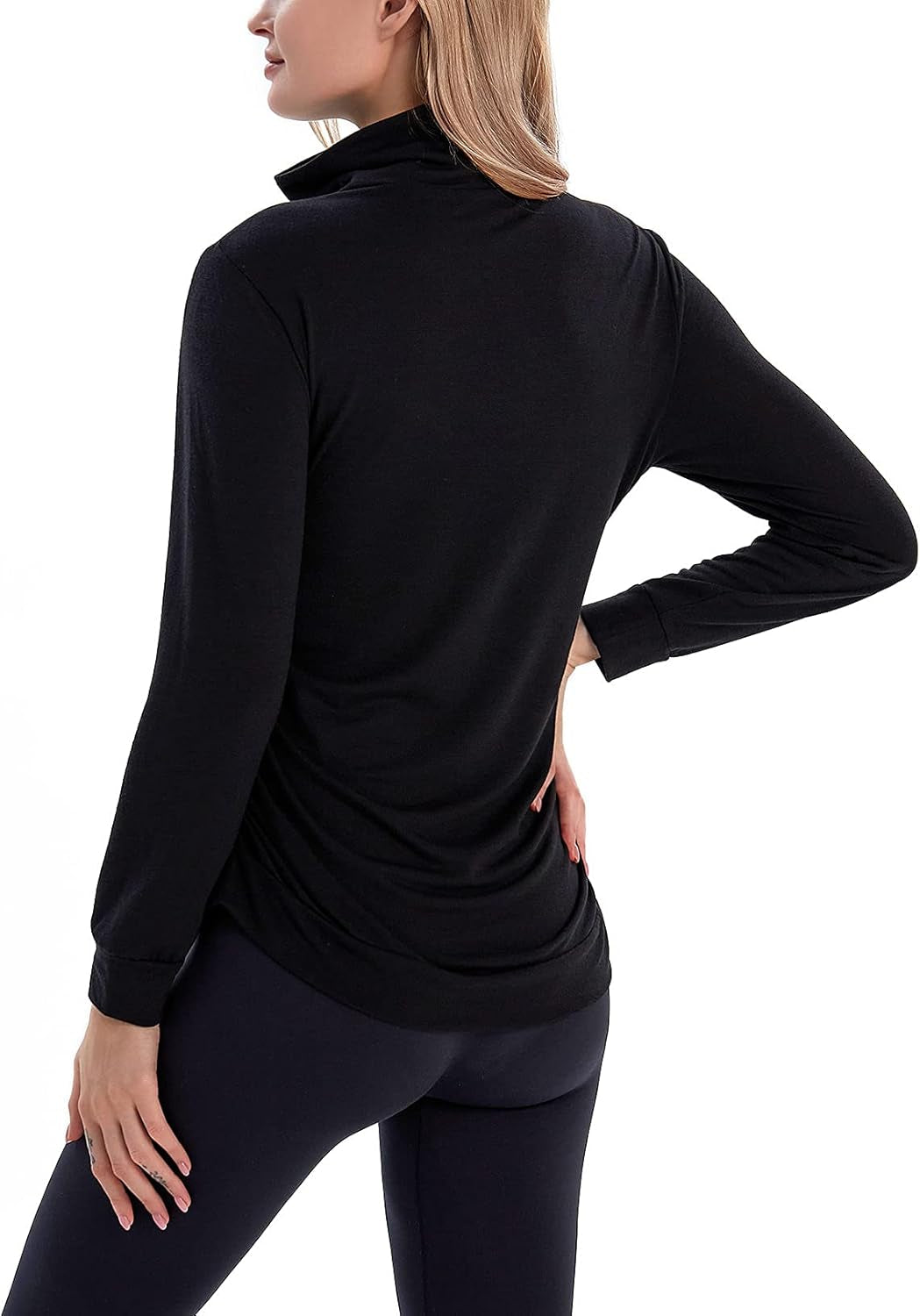 GINKANA Maternity Women'S Long Sleeve Shirt Half Zipper Lapel Lightweight Casual Maternity Pullover with Pockets