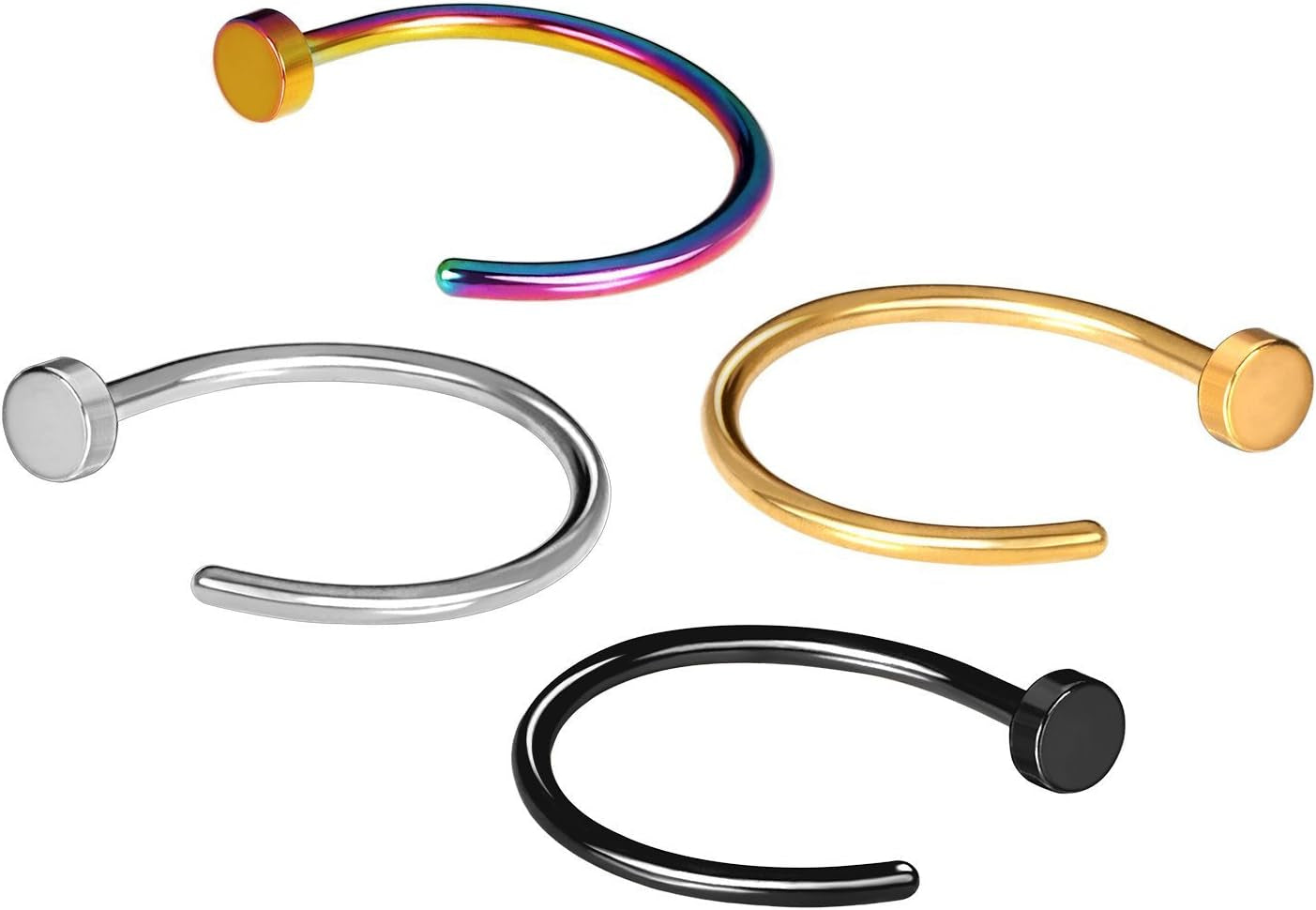 Jewelrieshop Nose Rings Hoop 20G Stainless Steel Nose Piercing Jewelry Fake Lip Hoop Rings for Women Men