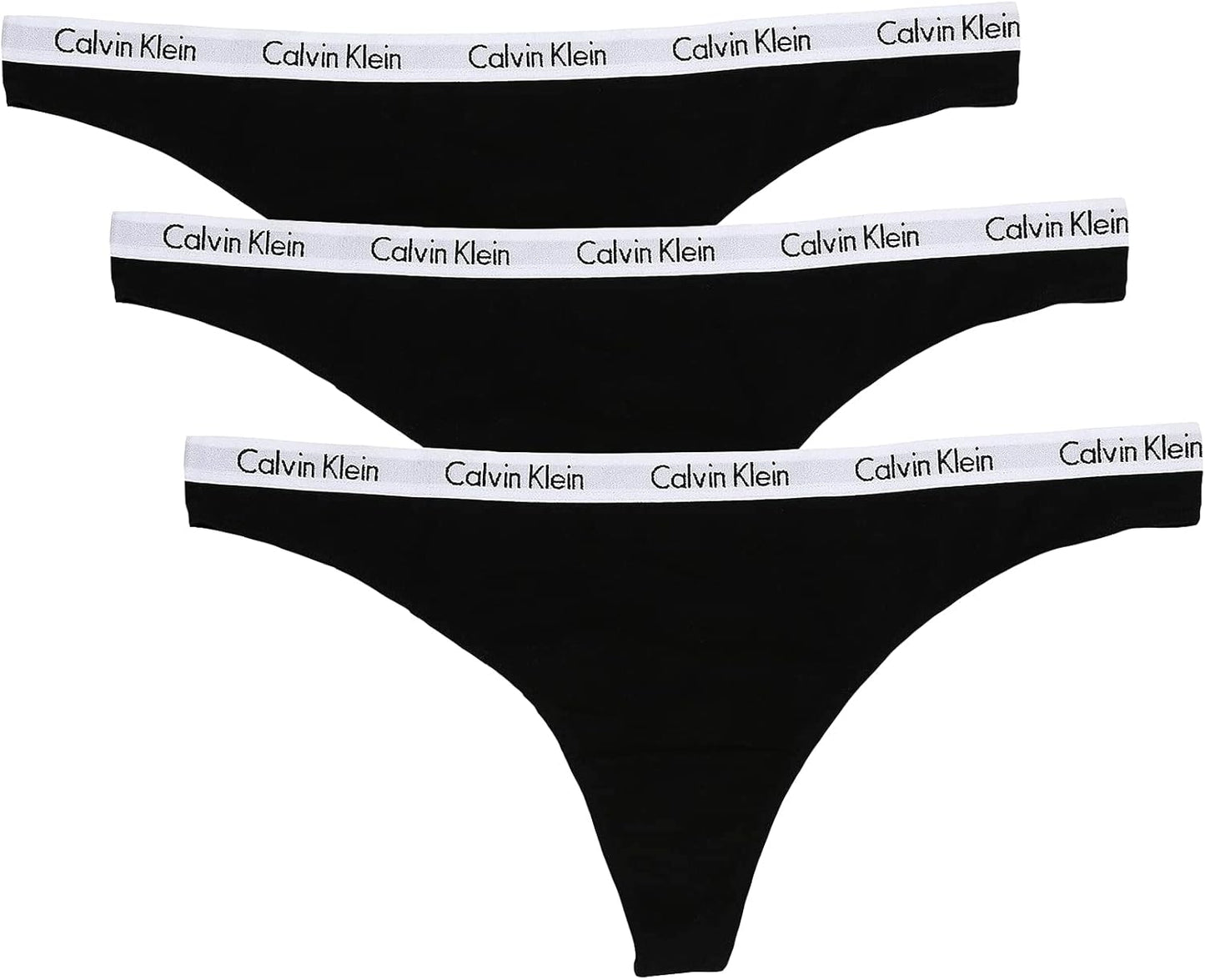 Calvin Klein Women'S Carousel Logo Cotton Stretch Thong Panties, 3 Pack