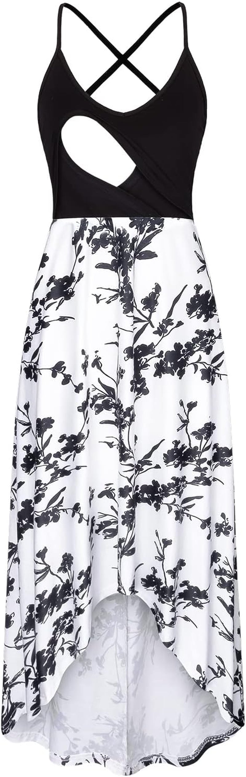 Women'S Breastfeeding Floral Sundress Maternity Nursing Cami Dresses