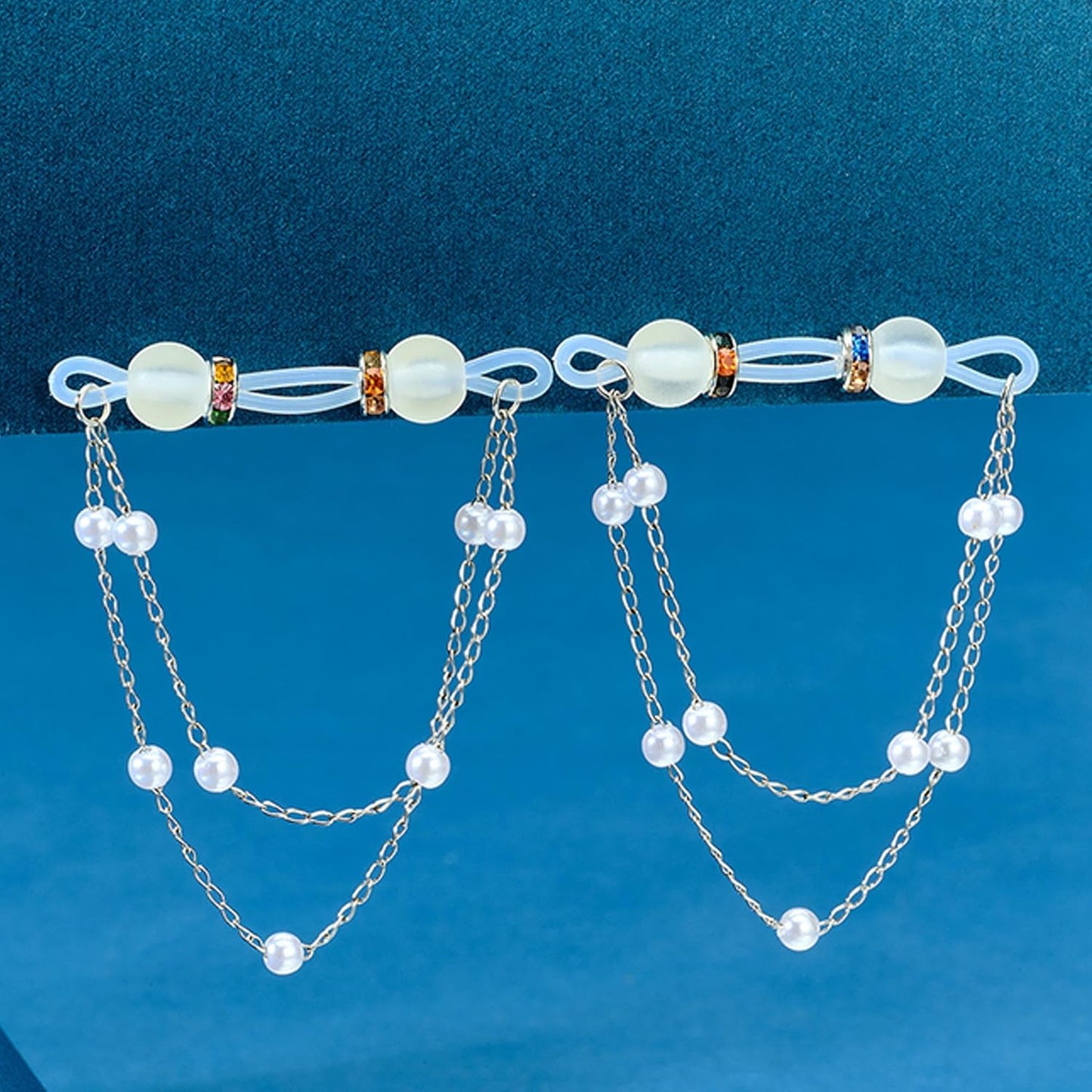 QWALIT Dainty Non Piercing Nipple Jewelry Fake Nipple Rings Adjustable Elastic Nooses Silicone Ball Cute Pearl Non-Piercing Faux Body Jewelry for Women Comfortable Valentine'S Day