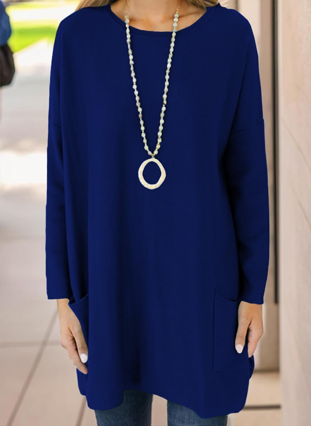 Naggoo Womens Long Sleeve Tunic Tops for Leggings with Pockets Fall Fashion 2025 Casual Long T Shirts