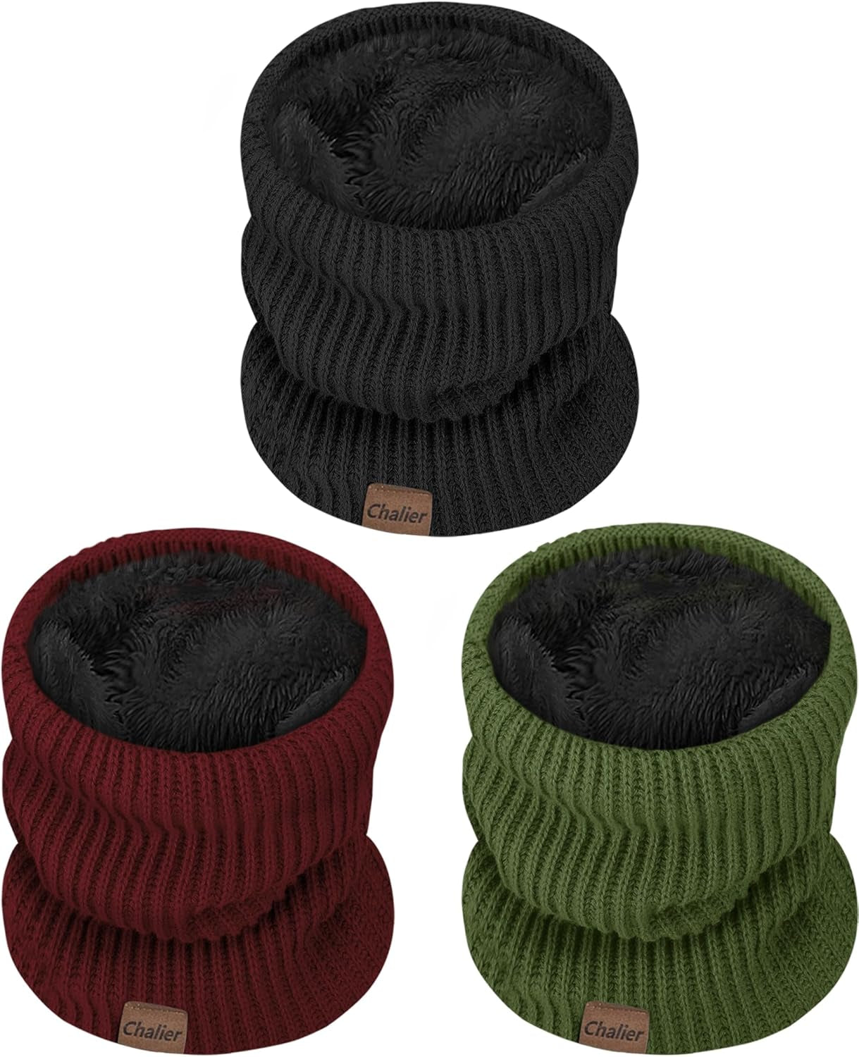 Neck Gaiters for Men Winter Warm Neck Warmer Thick Knit Windproof Gaiter Scarf Cold Weather Scarves