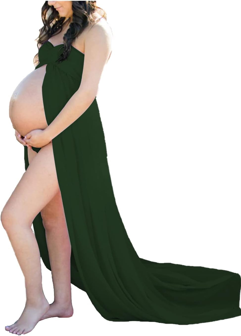 Mommy Jennie Maternity Dress for Photoshoot Sleeveless Open Front Photography Gown