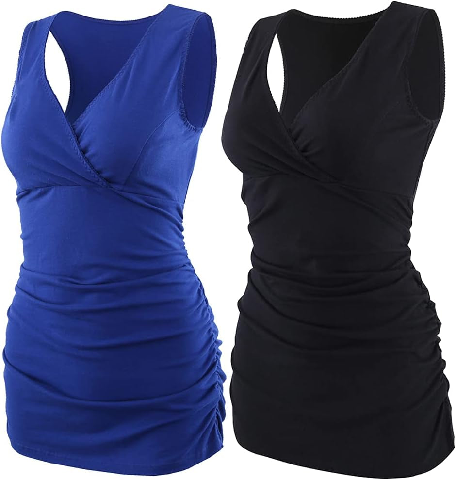 COLOMI Maternity Nursing Tank Top Women Maternity Pajama Tops Nursing Cami Sleep Bra for Breastfeeding