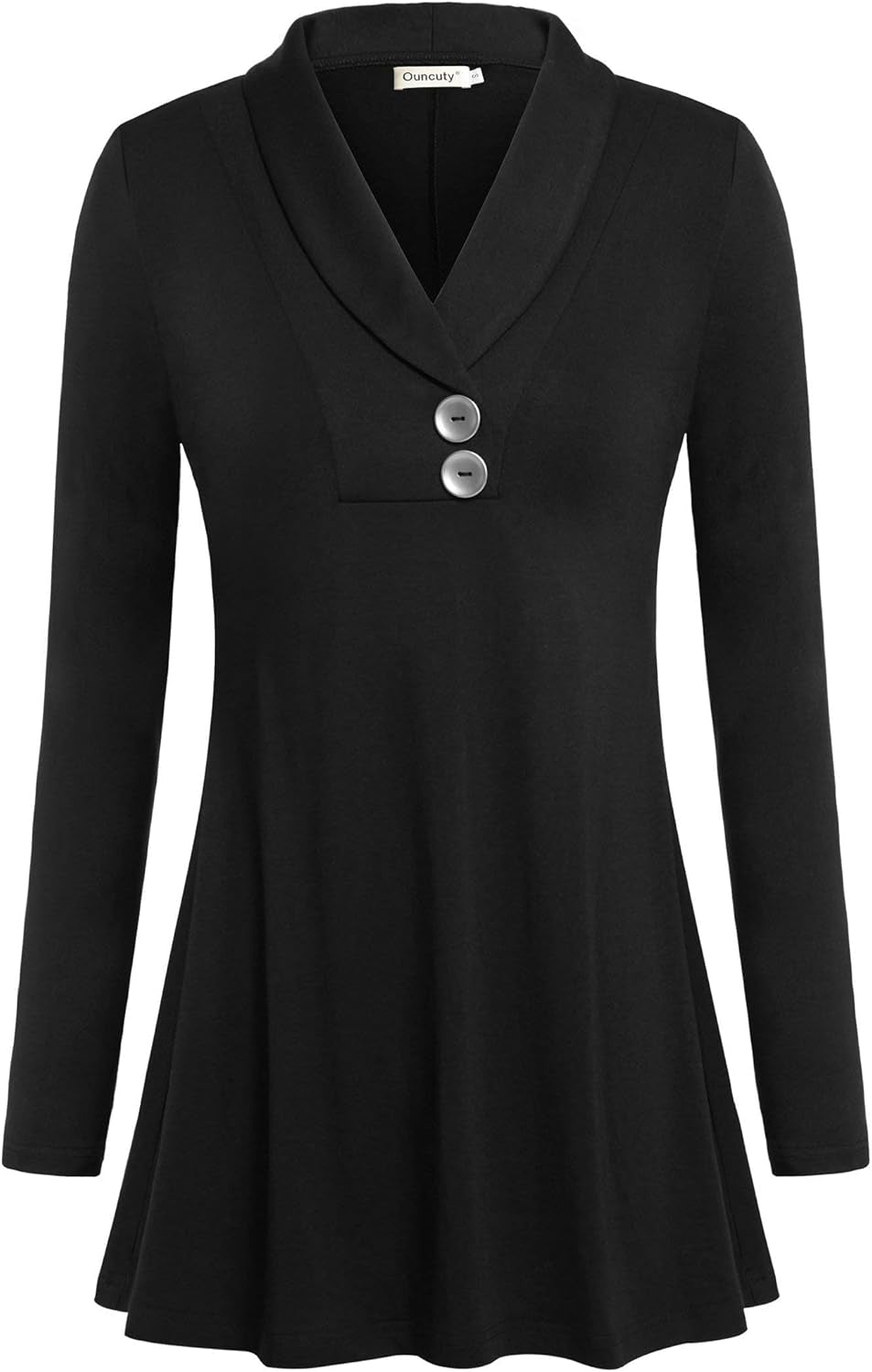 Women Fall Long Sleeve Tops Shawl Neck Button down Dressy Blouses Shirts