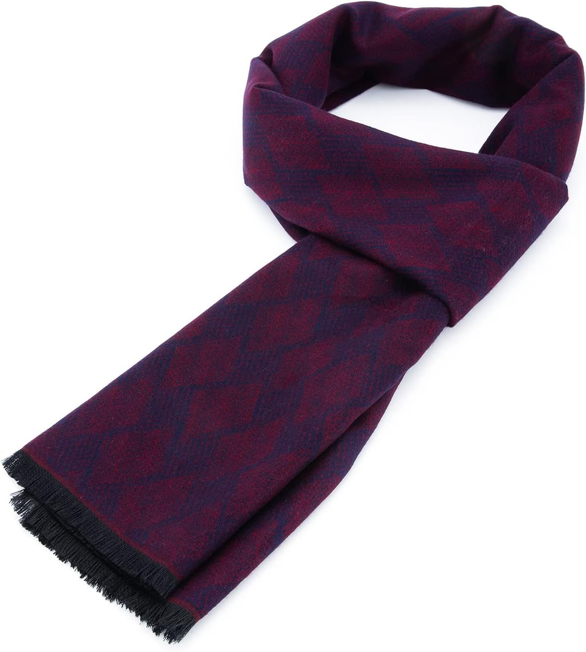American Trends Mens Winter Warm Long Soft Scarf Plaid Tassel Scarf for Men Soft Classic Scarves