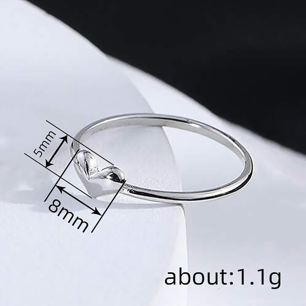 Simple Fashion Heart Love Ring Lady Daily Wearable Versatile Jewelry