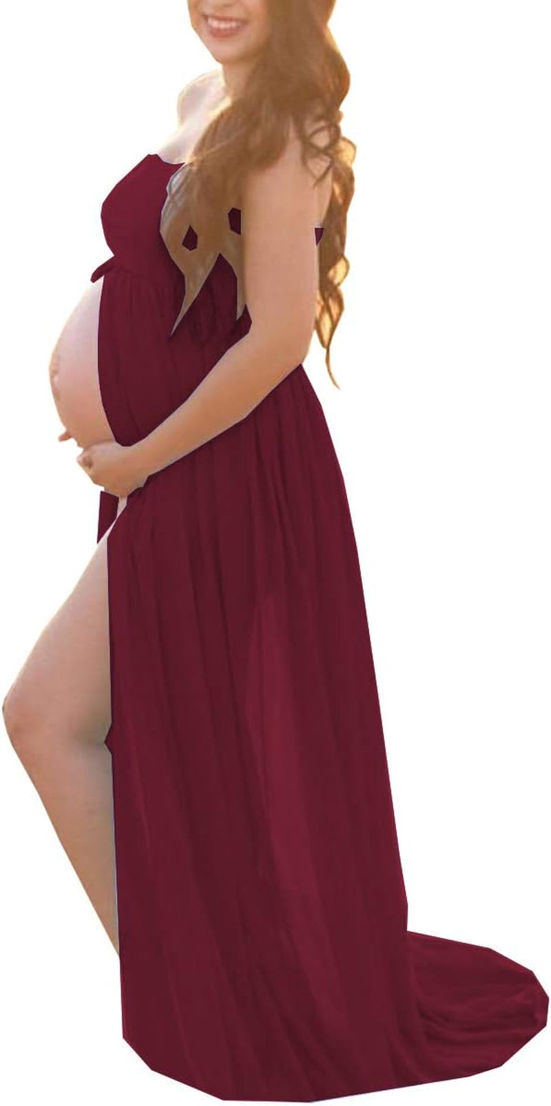 Mommy Jennie Maternity Dress for Photoshoot Sleeveless Open Front Photography Gown