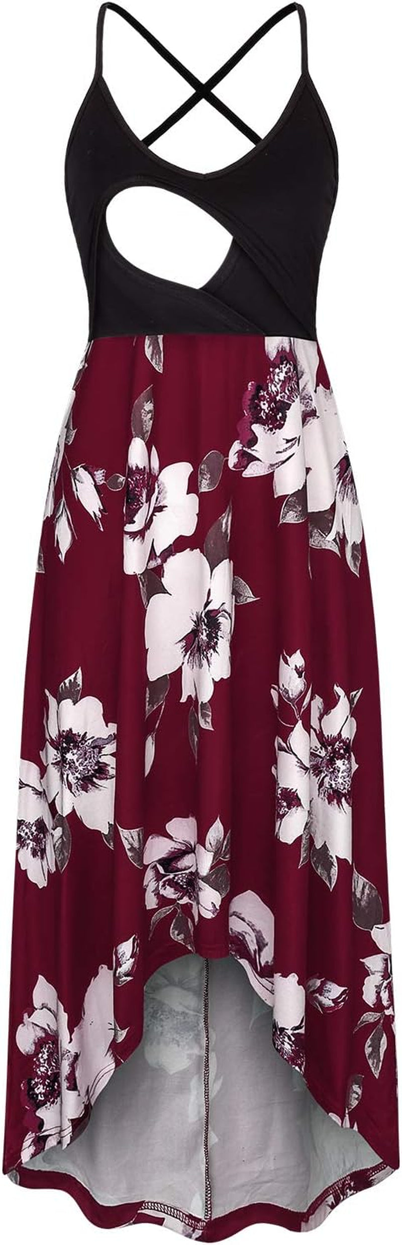 Women'S Breastfeeding Floral Sundress Maternity Nursing Cami Dresses