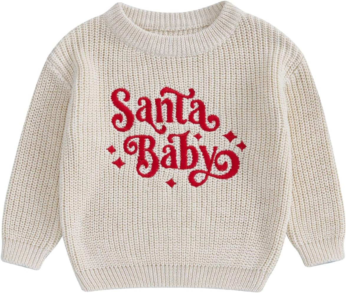 Baby Halloween Sweater Pumpkin Print Long Sleeve Crewneck Embroidery Knit Sweatshirt Toddler Fall Winter Pullover