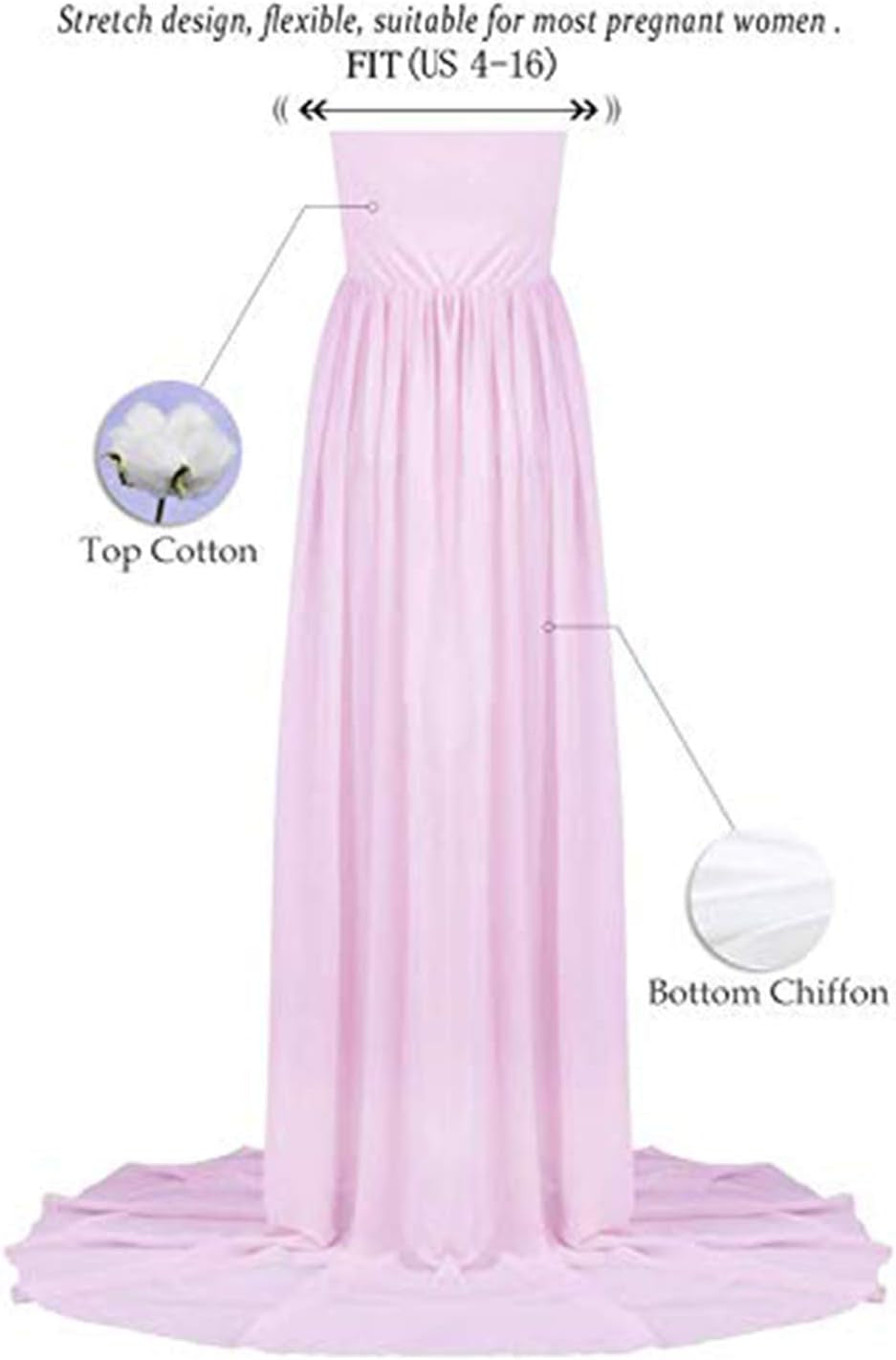 Mommy Jennie Maternity Dress for Photoshoot Sleeveless Open Front Photography Gown