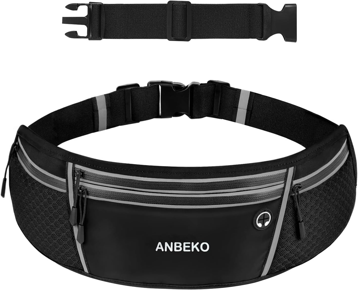Grey running belt packed with phone and essentials
