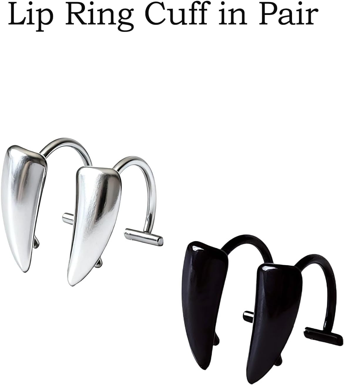 Fake Lip Piercing Faux Lip Ring Cuffs Clip on Faux Snake Bites Hoops Non Piercings Jewelry Vampire Teeth Fangs