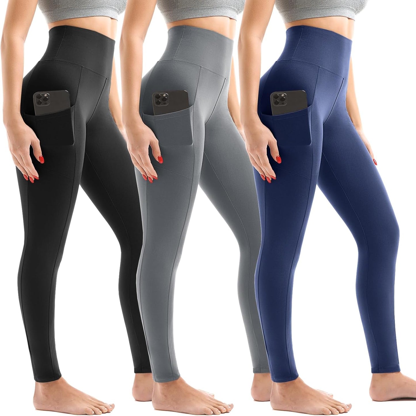 Woman exercising in pocket leggings during outdoor workout