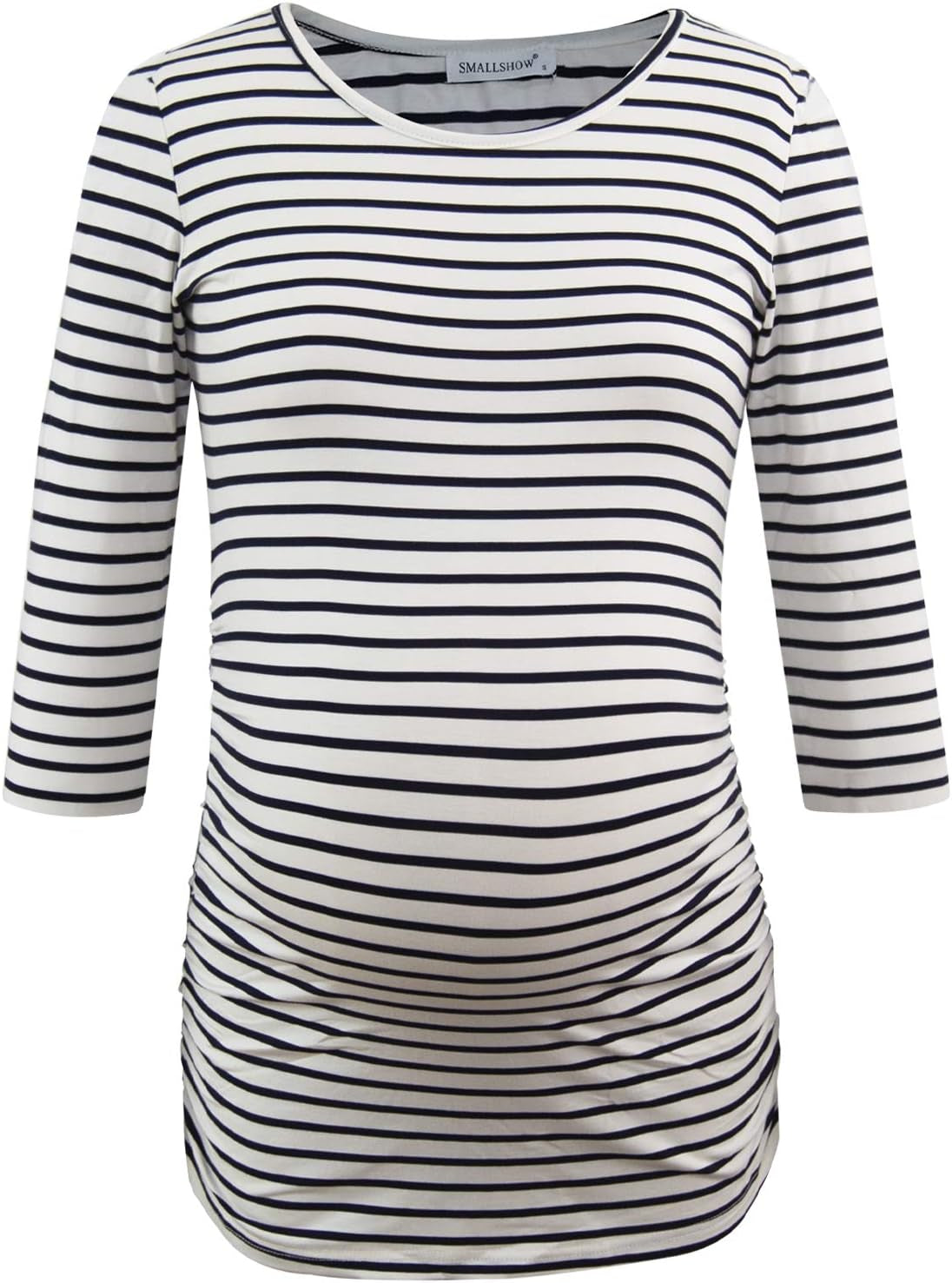 Smallshow Women'S Maternity Tops 3/4 Sleeve Tunic Pregnancy Clothes Shirt 3-Pack