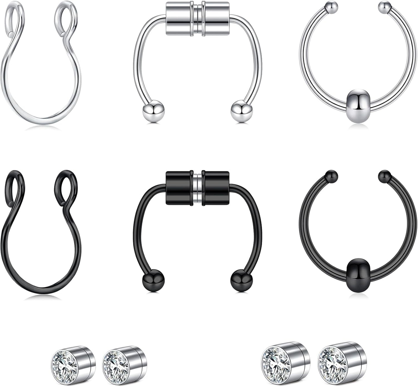 Longita Magnetic Nose Rings - Fake Septum Ring & Hoop Studs for Women