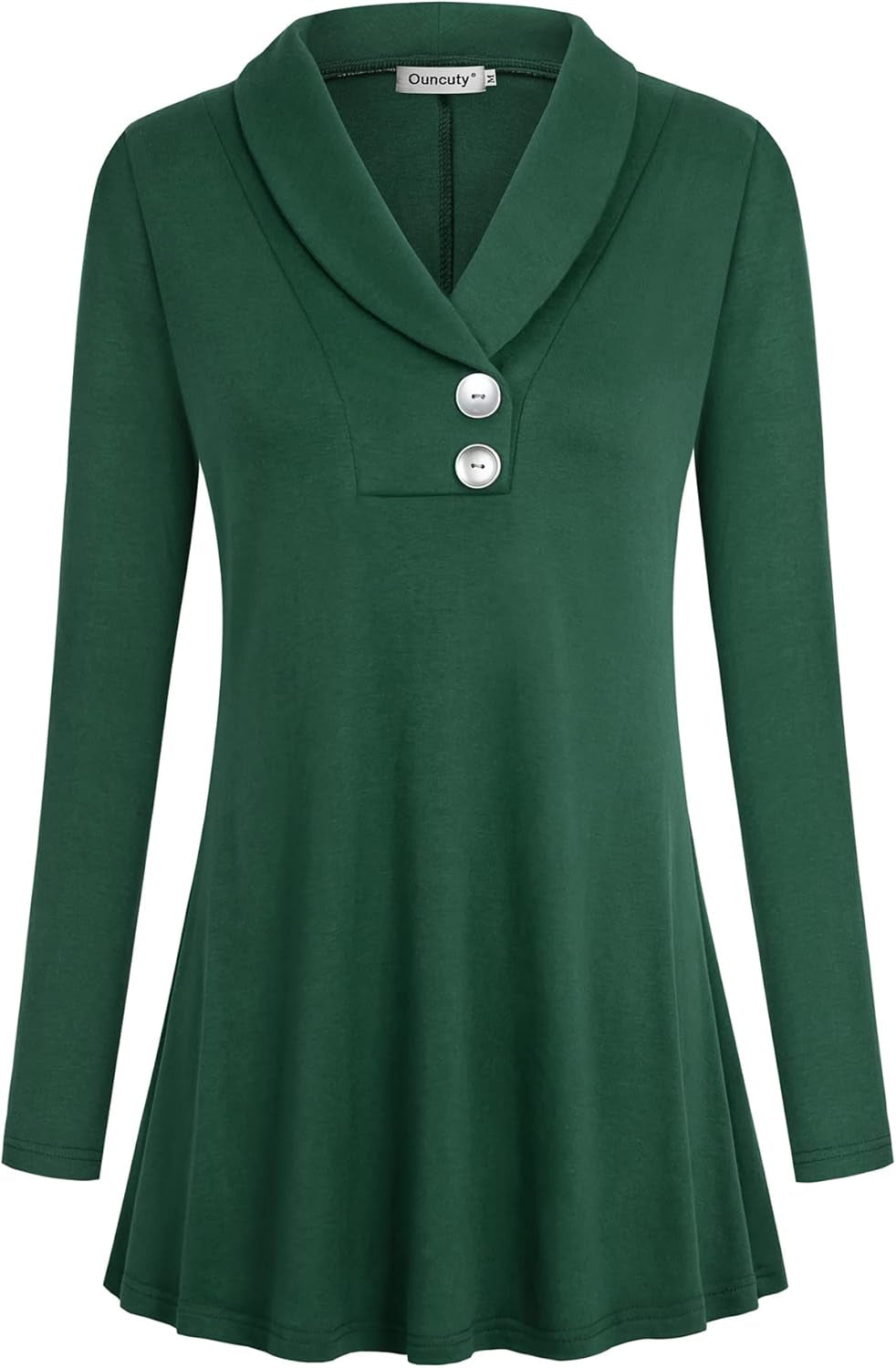 Women Fall Long Sleeve Tops Shawl Neck Button down Dressy Blouses Shirts