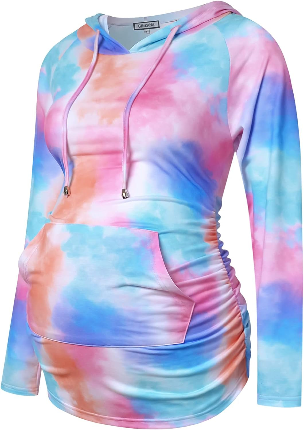 GINKANA Maternity Hoodie Long Sleeves Shirts Casual Maternity Top Pregnancy Sweatshirt Casual Clothes