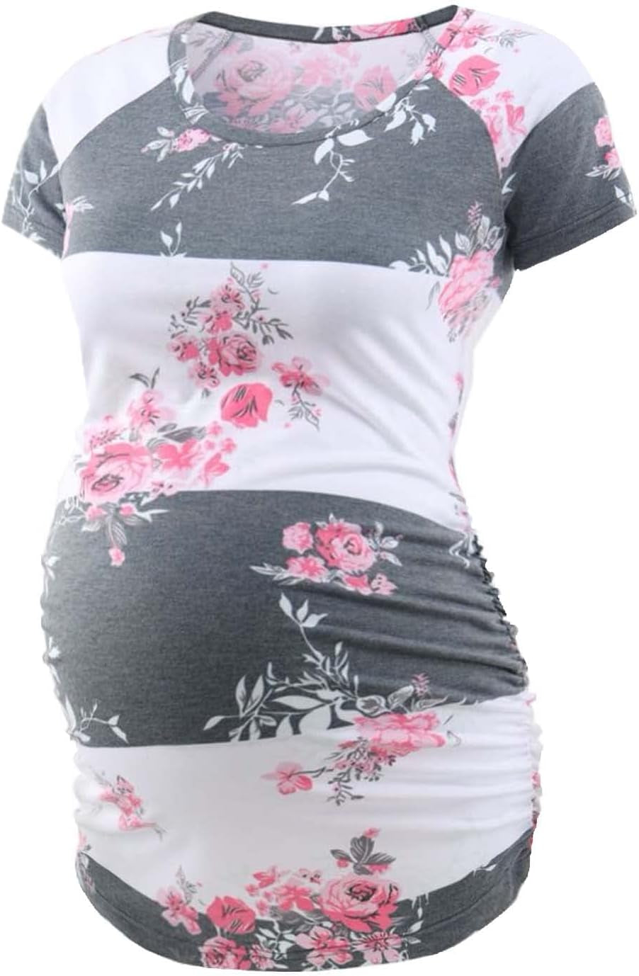 Bbhoping Women'S Maternity Tops Short & Long Sleeve Baseball Crew Neck Classic Side Ruched Pregnancy T-Shirt