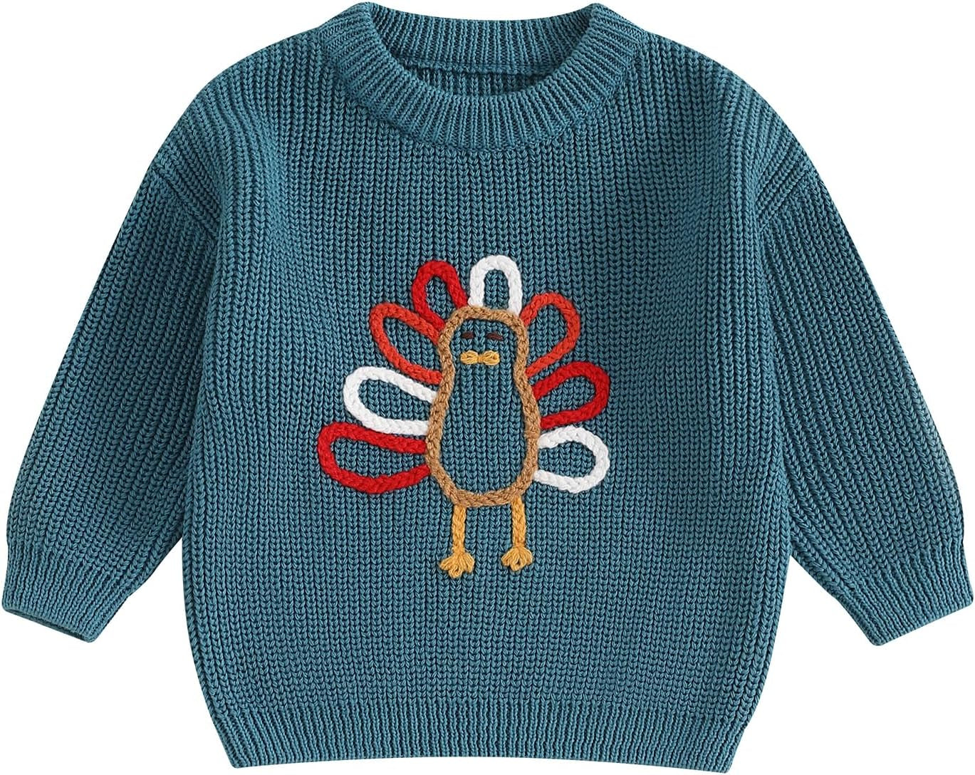 Baby Halloween Sweater Pumpkin Print Long Sleeve Crewneck Embroidery Knit Sweatshirt Toddler Fall Winter Pullover