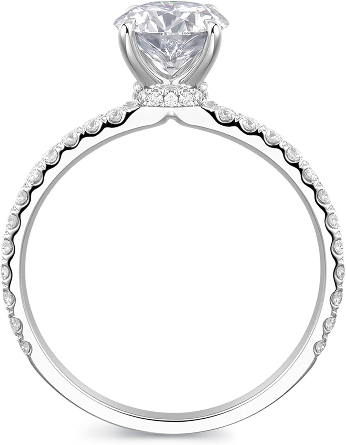 14K Gold Moissanite Engagement Ring 14K 1 Carat round Cut Moissanite Rings round Cut Hidden Halo Moissanite Engagement Ring for Women