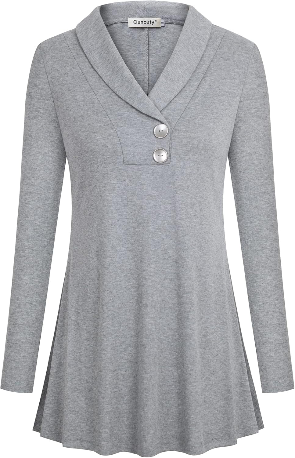 Women Fall Long Sleeve Tops Shawl Neck Button down Dressy Blouses Shirts