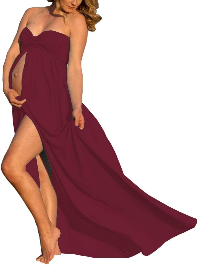 Mommy Jennie Maternity Dress for Photoshoot Sleeveless Open Front Photography Gown