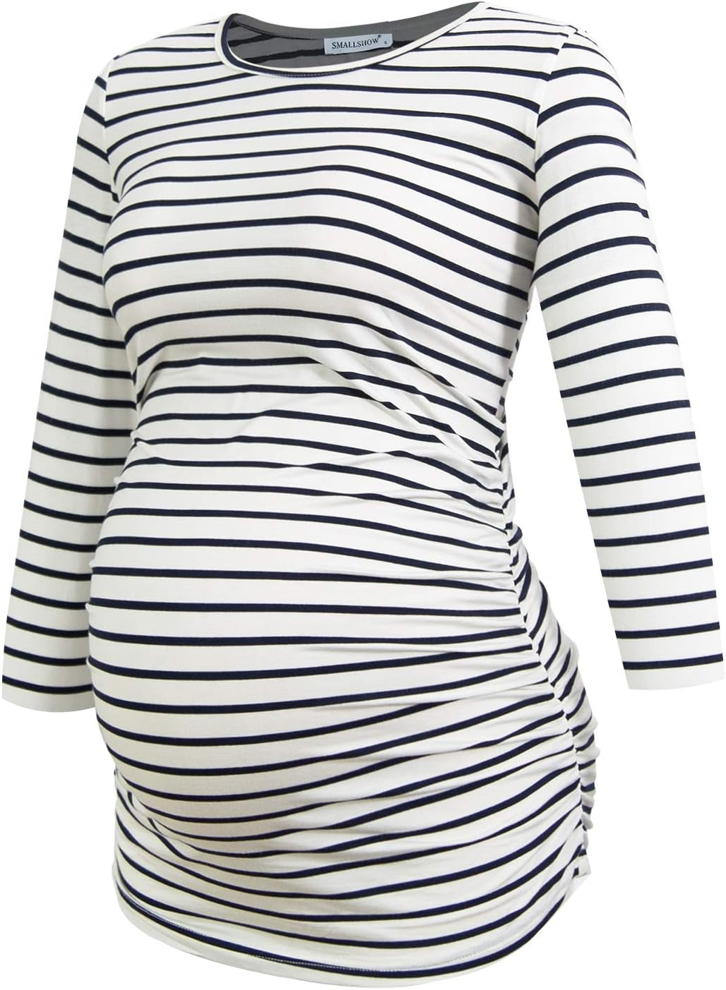 Smallshow Women'S Maternity Tops 3/4 Sleeve Tunic Pregnancy Clothes Shirt 3-Pack