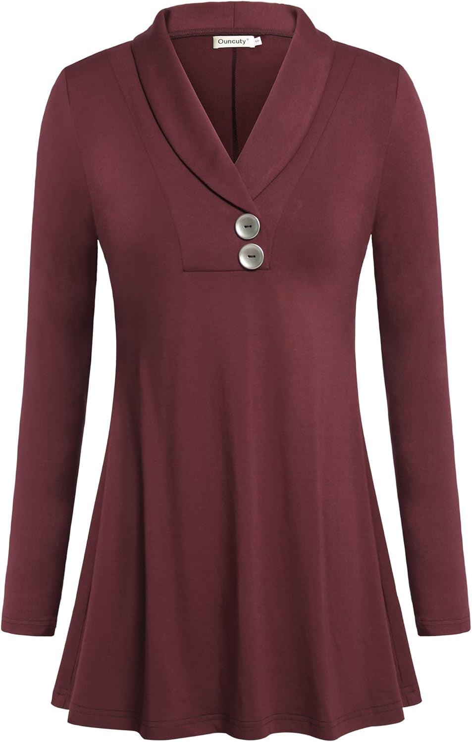 Women Fall Long Sleeve Tops Shawl Neck Button down Dressy Blouses Shirts