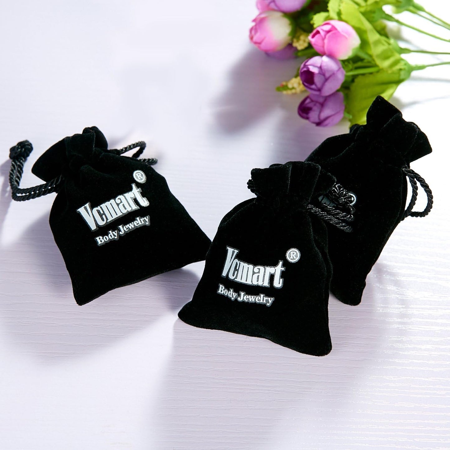 VCMART 14G Tongue Rings Nipple Straight Barbells Surgical Steel Body Piercing Jewelry 16Mm