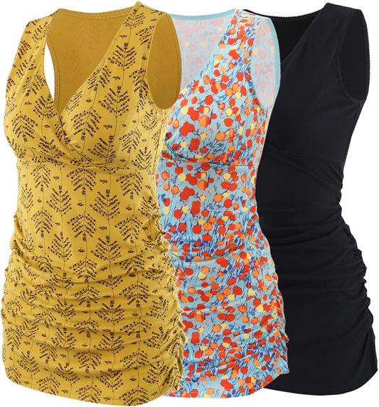 COLOMI Maternity Nursing Tank Top Women Maternity Pajama Tops Nursing Cami Sleep Bra for Breastfeeding