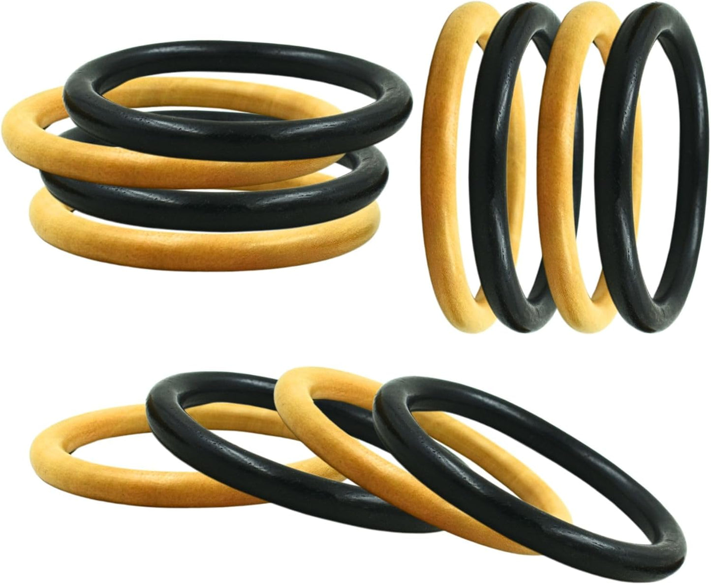 Handmade Natural Wooden Bangle Set (4 Pieces) for Women | Natural Wood Bangles Christmas Gift Jewelry for Her | Eco-Friendly Artisan Crafted Gift