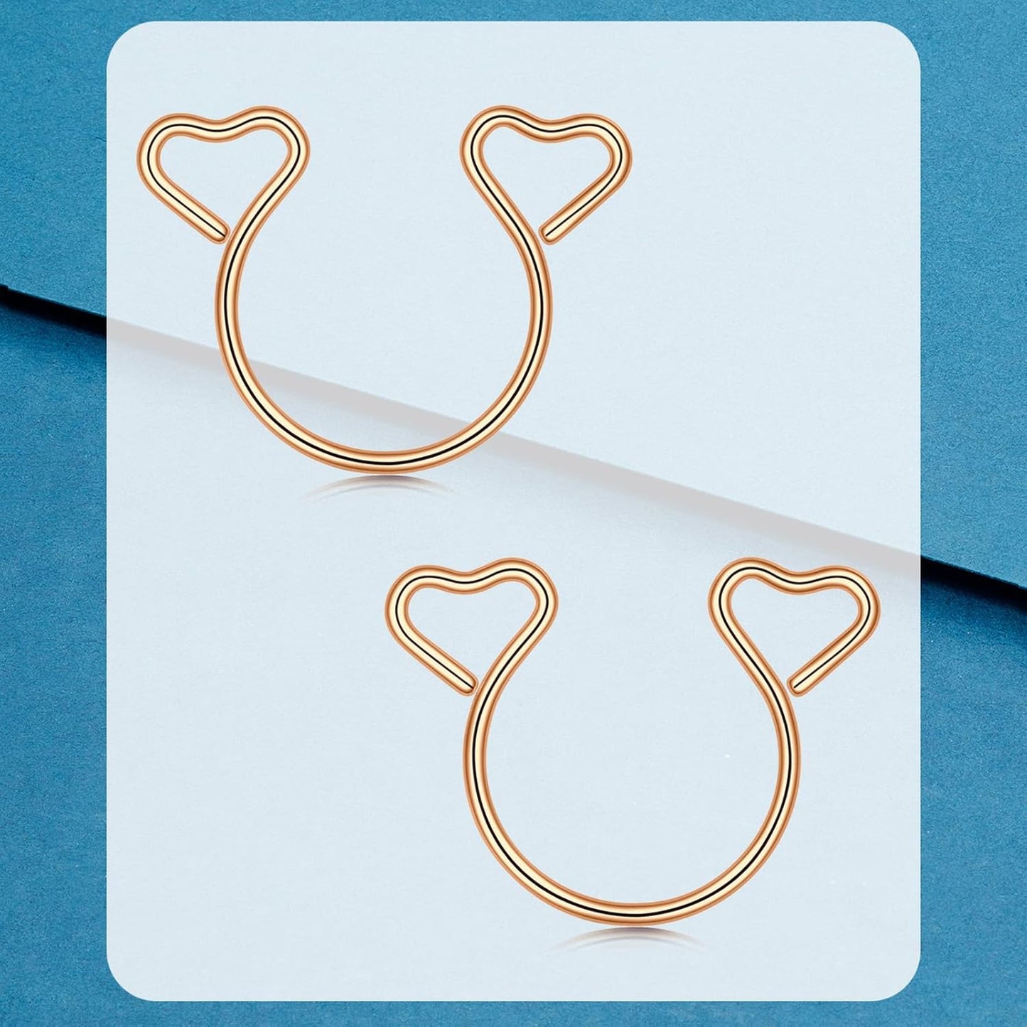 Longita Rose Gold Fake Nipple Rings Non Piercing Nipple Jewelry for Women Adjustable Cute Heart No Piercing Faux Body Jewelry for Women Men Sexy Valentine'S Day 1Pair