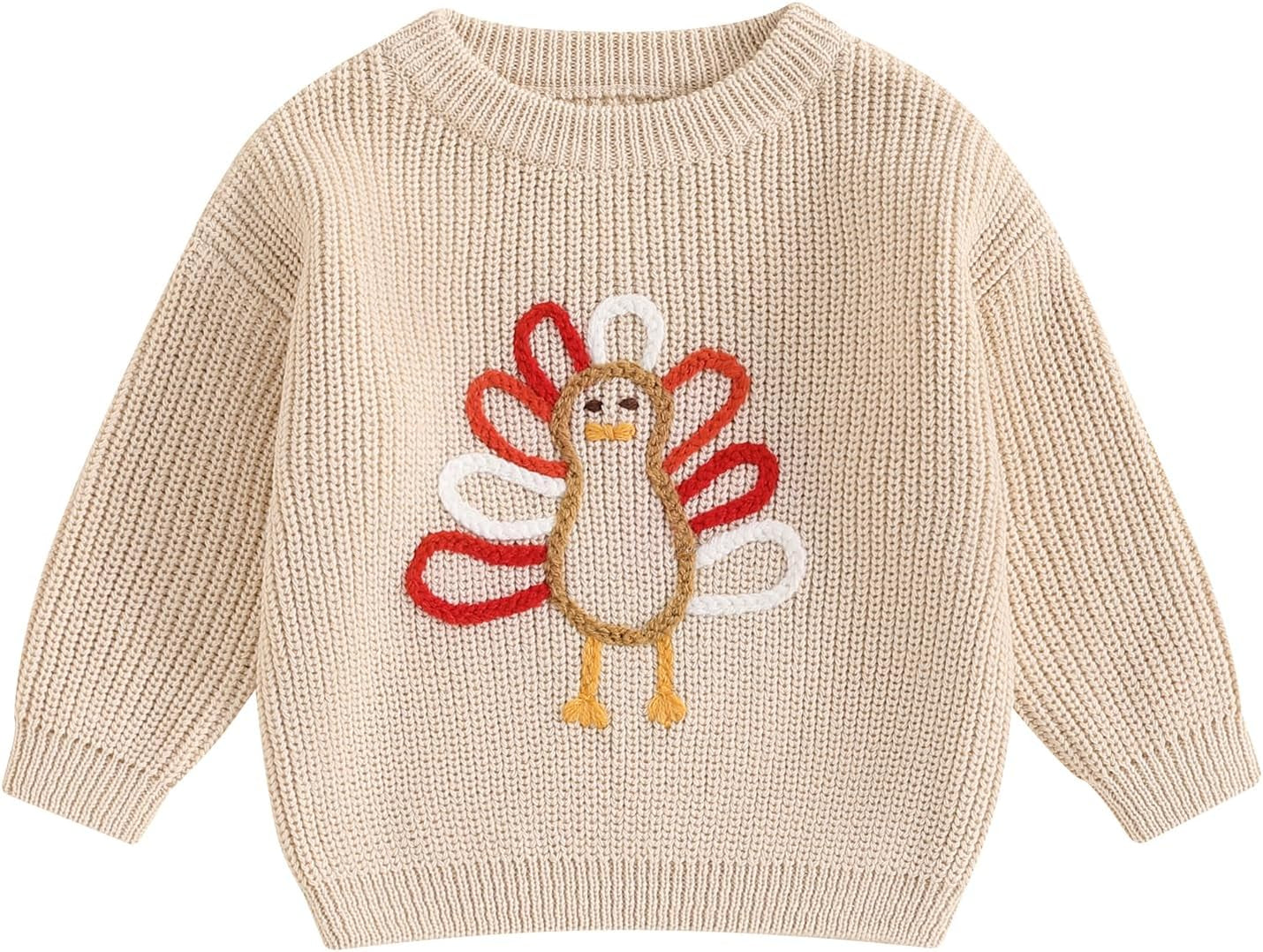 Baby Halloween Sweater Pumpkin Print Long Sleeve Crewneck Embroidery Knit Sweatshirt Toddler Fall Winter Pullover