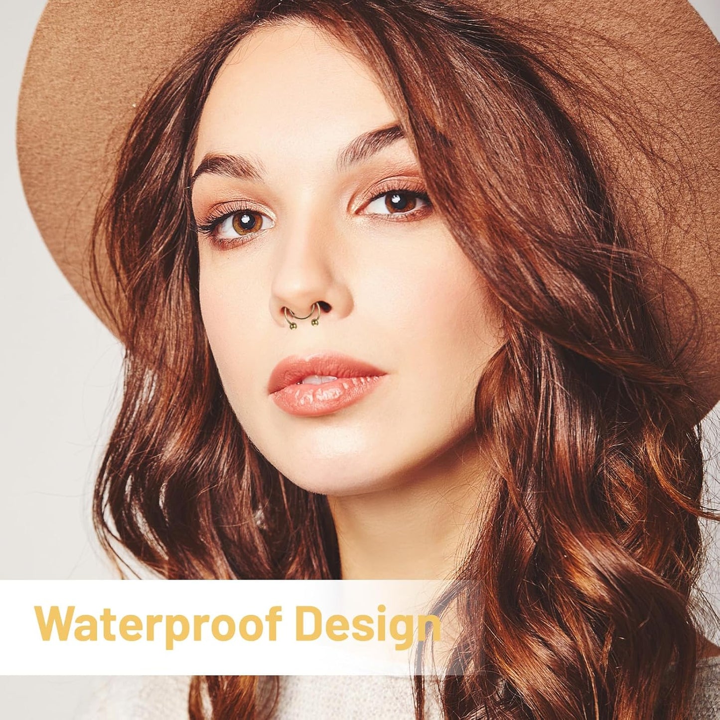 8 Pcs Fake Septum Ring, Fake Nose Ring Hoop, Stainless Steel Faux Septum Piercings, Clip on Lip Rings, Faux Nose Rings for Women Men Non Piercing Noses Jewelry